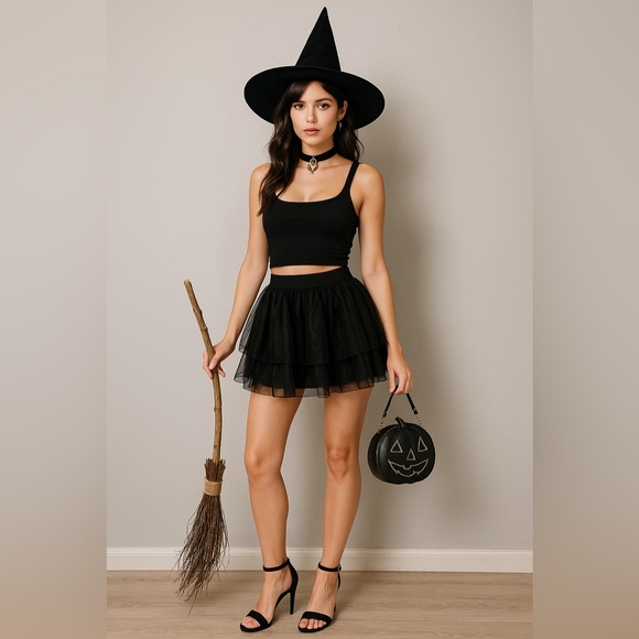 spirit halloween Dresses & Skirts - Black tulle tutu skirt Halloween costume adult L/XL witch fairy gothic festival